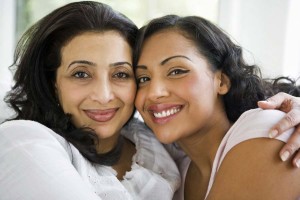 A Middle Eastern woman with her daughter-in-law