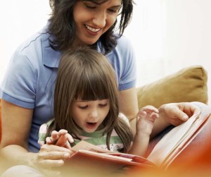 Mother and Daughter Reading Together